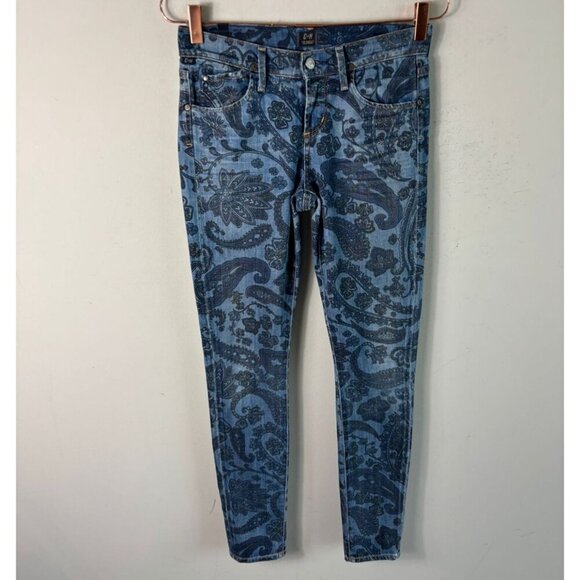 C of H Womens Morris Print Avedon Low Rise Skinny Denim Jeans Blue Size 25 - Picture 7 of 9